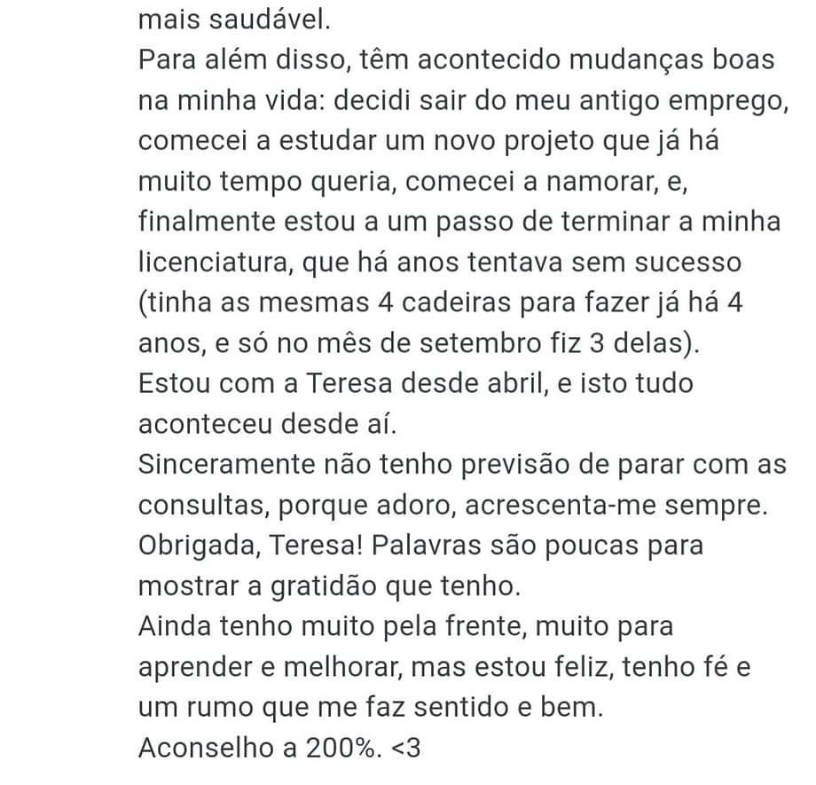 Recomendação Catarina Neves Terapias Teresa Diogo Online - Constelação Familiar e PNL 1.2